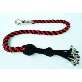 Paracord Motorcycle Whip Get Back whip 1" Ball & Skulls 36" Red / Black