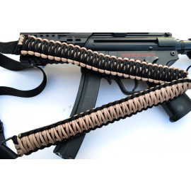 TAN / BLACK - Single Point Tactical Paracord Rifle Gun Sling