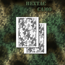 2 PACK Mylar Spray Through Gun Airbrush Spray Paint Camo Stencils HexTac CAMO