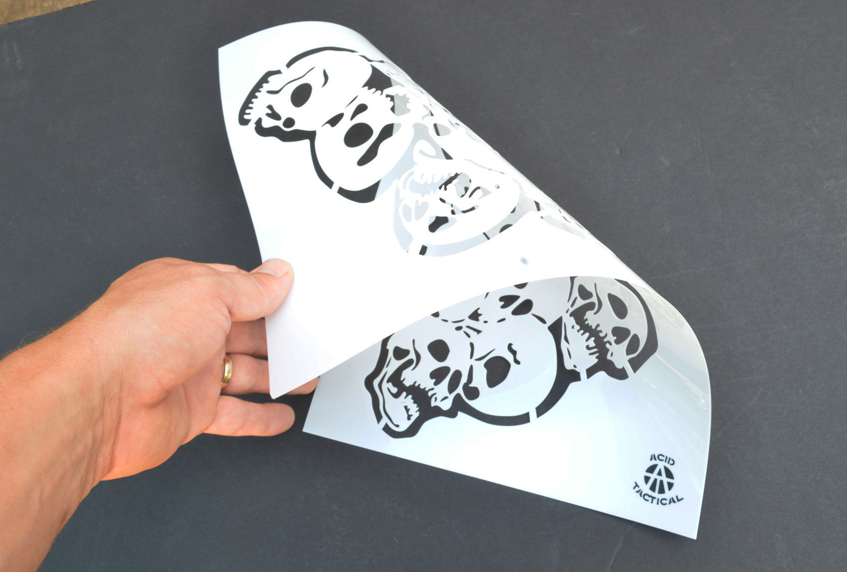 mylar paint stencils with skulls fire and flames for