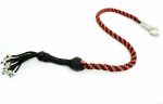 RED BLACK - Paracord Motorcycle Whip Get Back whip 1" Ball & Skulls 36"