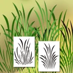 GRASSES  - Camouflage Stencils Spray Paint Through - MYLAR 2 PACK
