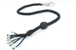 BLACK - Paracord Motorcycle Whip Get Back whip 1" Ball & Skulls 36"