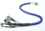 BLUE BLACK - PU Leather Motorcycle Whip Get Back whip with Skull Tassles 36" - Image 2