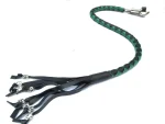 GREEN BLACK - PU Leather Motorcycle Whip Get Back whip with Skull Tassles 36" - Image 2