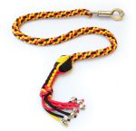 YELLOW RED BLACK -Paracord Motorcycle Whip Get Back whip 1" Ball & Skulls 36" - Image 2