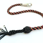 US MARINES RED GOLD BLACK - Paracord Motorcycle Whip Get Back whip 1" Ball & Skulls 36"
