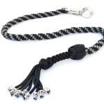 GRAY BLACK - Paracord Motorcycle Whip Get Back whip 1" Ball & Skulls 36"