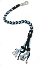 POWDER BLUE BLACK - Paracord Motorcycle Biker Whip Get Back whip Metal Skulls 36"