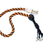 HARLEY ORANGE BLACK - Paracord Motorcycle Whip Get Back whip 1" Ball & Skulls 36"
