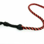 RED BLACK - Paracord Motorcycle Whip Get Back whip 1" Ball & Skulls 36"