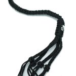 BLACK - Paracord Motorcycle Biker Whip Get Back whip Metal Skulls 36"