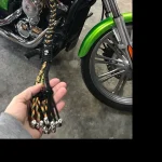 GRAY BLACK - Paracord Motorcycle Whip Get Back whip 1" Ball & Skulls 36" - Image 11
