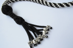 WHITE BLACK - Paracord Motorcycle Whip Get Back whip 1" Ball & Skulls 36" - Image 4