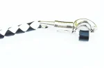 BLACK WHITE - PU Leather Motorcycle Whip Get Back whip 1" Ball & Skulls 36" - Image 3