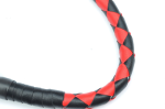 RED BLACK - PU Leather Motorcycle Whip Get Back whip 1" Ball & Skulls 36" - Image 3