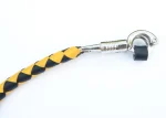 YELLOW BLACK - PU Leather Motorcycle Whip Get Back whip 1" Ball & Skulls 36" - Image 3