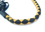 YELLOW BLACK - PU Leather Motorcycle Whip Get Back whip with Skull Tassles 36" - Image 3