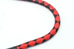 RED BLACK - PU Leather Motorcycle Whip Get Back whip with Skull Tassles 36" - Image 3