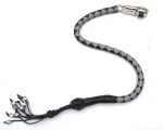 GRAY BLACK - PU Leather Motorcycle Whip Get Back whip 1" Ball & Skulls 36" - Image 3