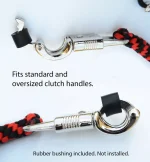 GRAY BLACK - Paracord Motorcycle Whip Get Back whip 1" Ball & Skulls 36" - Image 3