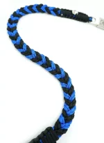 BLUE BLACK - Paracord Motorcycle Biker Whip Get Back whip Metal Skulls 36" - Image 3