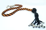 HARLEY ORANGE BLACK - Paracord Motorcycle Whip Get Back whip 1" Ball & Skulls 36" - Image 3