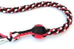RED WHITE BLACK - Paracord Motorcycle Whip Get Back whip 1" Ball & Skulls 36" - Image 3