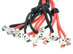 RED BLACK - Paracord Motorcycle Biker Whip Get Back whip Metal Skulls 36" - Image 3