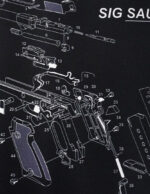 Gun Cleaning Mat for Sig Sauer P220 Breakdown Schematics Parts Diagram