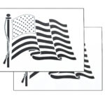 US WAVY FLAG LARGE American Flag Stencil Spray Paint Through - MYLAR 2 PACK