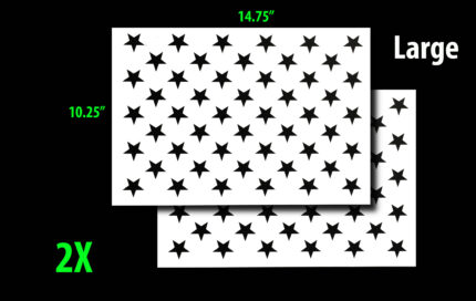 US 50 STARS LARGE - American Flag Stencil Spray Paint Through - MYLAR 2 PACK