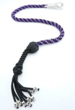 PURPLE BLACK - Paracord Motorcycle Whip Get Back whip 1" Ball & Skulls 36" - Image 4