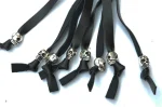 WHITE BLACK - PU Leather Motorcycle Whip Get Back whip with Skull Tassles 36" - Image 4