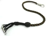 GREEN TAN BLACK - Paracord Motorcycle Whip Get Back whip 1" Ball & Skulls 36" - Image 4