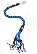 BLUE BLACK - Paracord Motorcycle Biker Whip Get Back whip Metal Skulls 36" - Image 4