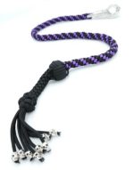 PURPLE BLACK - Paracord Motorcycle Whip Get Back whip 1" Ball & Skulls 36"