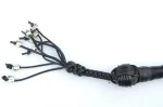 GRAY BLACK - PU Leather Motorcycle Whip Get Back whip 1" Ball & Skulls 36" - Image 5