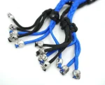 BLUE BLACK - Paracord Motorcycle Biker Whip Get Back whip Metal Skulls 36" - Image 5