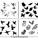 Hummingbird & Butterfly Airbrush Painting Stencils (4 Pack)