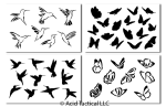 Hummingbird & Butterfly Airbrush Painting Stencils (4 Pack)