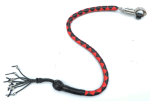 RED BLACK - PU Leather Motorcycle Whip Get Back whip 1" Ball & Skulls 36"