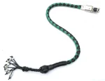 GREEN BLACK - PU Leather Motorcycle Whip Get Back whip 1" Ball & Skulls 36" - Image 6