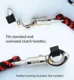 RED WHITE BLACK - Paracord Motorcycle Whip Get Back whip 1" Ball & Skulls 36" - Image 6