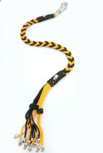 ORANGE BLACK - Paracord Motorcycle Biker Whip Get Back whip Metal Skulls 36" - Image 6