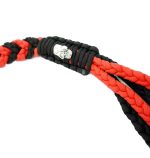 RED BLACK - Paracord Motorcycle Biker Whip Get Back whip Metal Skulls 36" - Image 6