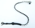 BLACK WHITE - PU Leather Motorcycle Whip Get Back whip 1" Ball & Skulls 36" - Image 6