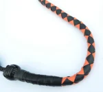 ORANGE BLACK - PU Leather Motorcycle Whip Get Back whip 1" Ball & Skulls 36" - Image 6