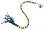 YELLOW BLACK - PU Leather Motorcycle Whip Get Back whip with Skull Tassles 36" - Image 7