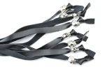 WHITE BLACK - PU Leather Motorcycle Whip Get Back whip with Skull Tassles 36" - Image 7